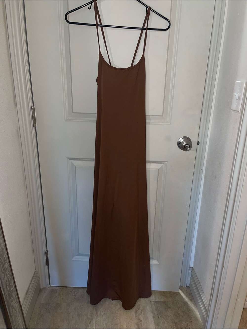 SHEIN Brown Maxi Slip Dress